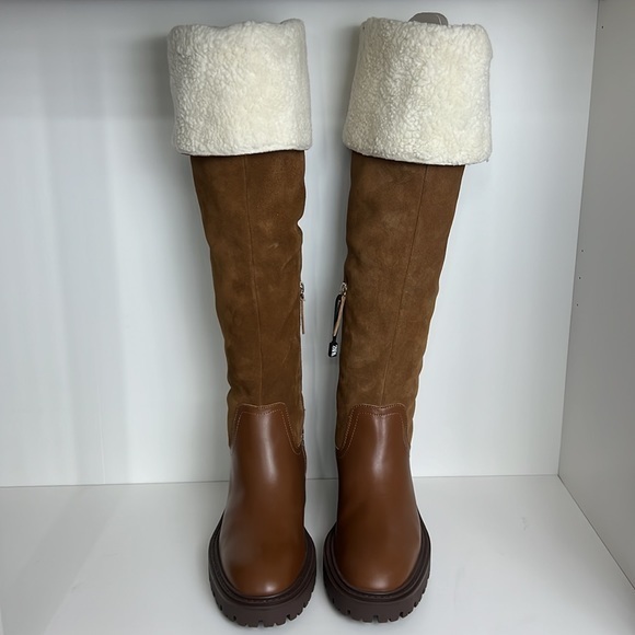 ZARA LEATHER BOOTS WITH FLEECE TRIM - Picture 2 of 12